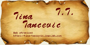 Tina Tančević vizit kartica